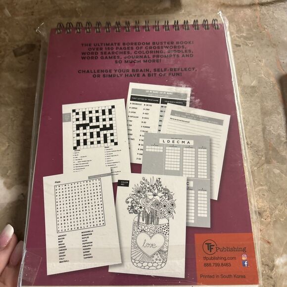 Just Be Happy Puzzles and Solutions 2 Spiral Brain Activity Books TF Publishing - Picture 2 of 2